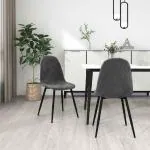 Finchfox Eames Replica Quilted Velvet Dining Chair (Colour : Grey)