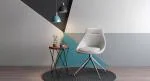 Urban Ladder Doris Swivel Accent Chair (Colour : White; Material : Leatherette)