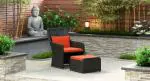 Bentham Patio Chair and Footstool (Colour : rust)