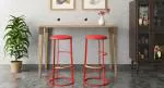 Urban Ladder Samantha Bar Stool (Colour : Red)