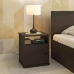 SimplyWud Zoey Bedside Table (Finish : Dark Wenge; Configuration : With Shutter)