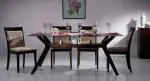 Urban Ladder Wesley 6 Seater Glass Top Dining Table (Finish : Dark Walnut)
