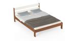 Bluewud Roverb Engineered Wood Non Storage Bed (Finish : Walnut and White)