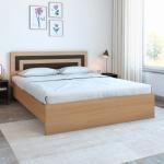 @home Cyril Engineered Wood Non Storage (Finish : Teak; Bed Size : Queen)