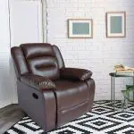 Arra Sloane Recliner (Colour : Brown; Seater : One Material : Leatherette)