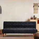 Seventh Heaven Clementine 4 Seater Wooden Sofa cum Bed (Colour : black)