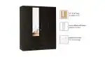 Trevi Ozone Engineered Wood 4 Door Wardrobe with Mirror in Wenge Finish