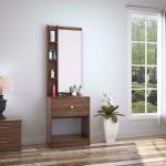 @home Bergen Engineered Wood Dresser with Mirror in Classic Walnut Finish (Colour : brown; Finish : melamine)