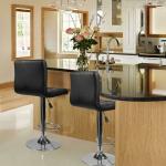 MBTC Cadbury Swivel Leatherette Bar Stool (Finish : Black)