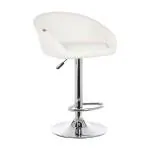 MBTC Judith Swivel Leatherette Bar Stool (Colour : White)