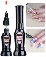 KIROH Rhinestone Glue for Nail, 2 in 1 Precision Nail Glue for Rhinestone 10ml Clear Nail Glue Gel with Brush & Pen tip UV Cure Needed