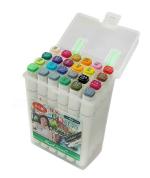TAYLORED HOME Artists Beginners Fine Tip Touch Cool Alcohol Markers Professional Art Set -Double Ended Blindable Alcohol Based Ink With Fine And Chisel Tip. (Colours, White Body Marker) (24)