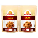 Ghotaram Organic Peri Peri Chakli Snack | Kerala Special Chakli Snacks | Murukku Delicious Chrunchy Namkeen and Snacks, Ready to Eat Snacks Cholesterol Free No Trans Fats No Preservatives-1Kg*2Pack