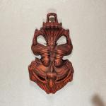 RITUALISTIC Metal Face Mask Nazar Battu Evil Eye Protector Wall Mounted Nazar Suraksha Kawach Wall Hanging Evil Eye Hanging for Home & Office Entrance Copper -(16.5 x 3 x 9.5 CM)