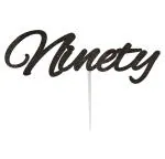 Festiko Glitter Black Ninety Cake Topper For Birthday, Anniversary