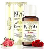 Khadi Herbal 100% Natural and Organic Rose Essential Oil l Therapeutical Grade Essential -15Ml