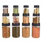 Sky Octave Celebration 12 Pcs With InterStackable Lid Storage Pet Container Gift Set For Kitchen Grey