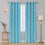 Cotton Trendy Luxury Jacquard Texture with Beautiful Leaf Printed Eyelet Curtains for Doors