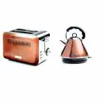 Haden Boston Copper 2-Slice Toaster and 1.7 L Kettle Set