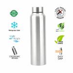 HIVVO Durable Stainless Steel Bottle: Ideal for Office and School (Approx. 1L Capacity) | Silver..