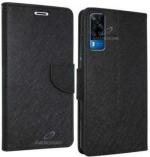 AmericHome Vivo Y31, Y51, Y51A, Model V2036, V2030, V2031 Black Artificial Leather, Cloth, Rubber Shock Proof Mobile Flip Cover