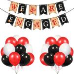 Zyozique Engagment Party Decorations Kit Included Paper Banner and Balloons (Pack Of 26)