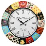 RoyalsCart Multicolour Painting Analog Wall Clock for Home, Office, School, Gym, Shop and Gifting || Clock Size - 16 x 16 inches [KTWC186]