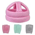 Cuteably Multicolor Baby Head Protector And Baby Knee Pads