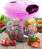 Porslin Pink Plastic Dori Handy Manual Vegetable And Fruit Chopper For Kitchen, 1000 Ml