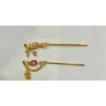 Vrindavan shopi Brass Mart Beautiful Multi Color Metal Krishna Basuri/Flute for Laddu Gopal Idol & Krishna Janmashtami Shringar (3Inch) (Combo of 2)