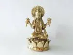 IDOL COLLECTIONS Golden Brass Sitting Vishnu Idol On Lotus Base l GOD IDOLS