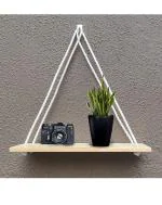 Vah White Real Pine Wood Floating Shelves Wall Plant Shelf