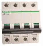 Schneider Electric Miniature Circuit Breaker Acti9 MCB 40A 4 Pole MCB C Curve 10kA White