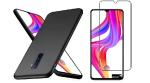 Shagya Realme X2 Pro Black Tpu Protective Sleek Back Cover Case With Tempered Glass (Set Of 2)