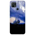 MobiEra Oppo A15 Multicolor Music Earphone Design Plastic Hard Case Cover