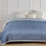 A Homes Grace Grey Polyester Double Bed 200 Gsm Classic Check Ac Comforter, 220 X 240 cm