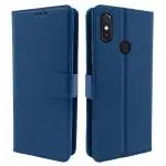 Balkans Xiaomi Redmi Note 5 Pro Flip Cover Magnetic Leather Wallet Case Shockproof TPU for Xiaomi Redmi Note 5 Pro (Blue)