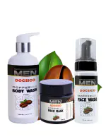 Docsico Coffee Mask| Face wash | Body Wash For Men| No Paraben| (100gm+ 150ml +300 ml)