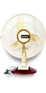 Santosh Sania Ivory 16 Inch 400 mm Ultra High Speed 3 Blade Table Fan (Ivory, Pack of 1)