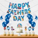 Festiko Fathers Day, Super Dad Birthday Party Decorations Items For Surprise (All In One Surprise Banner, Balloons, Balloons, Cake Toppers, Cup Cake Topper, Ribbons) 28 Pcs