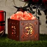 Global Aroma Om Himalayan Rock Salt Lamp for Positive Energy Vastu Harmony Healing,Purification Best Wellness Properties, Purification Spirituality, Feng Shui, Ideal for Home Decor