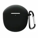 Ragro Silicone Front And Back Case With Keychain For BoAt Airdopes Atom 83 (Black)