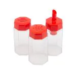 Gluman Sugar/Chilli Flakes/Herb Sprinkler Spice Container Set -200ml (Red)