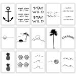 SIMPLY INKED Temporary Beach Vibes Tattoo Pack of 15, Designer Tattoo for all (Beach Vibes Tattoo Pack)