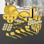 Shri & Sam Majestic Gold Stainless Steel Dinner Set 72 pcs
