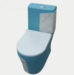 Clay Plus 5018 - Premium Grade Ceramic's One Piece Western Toilet Commode With Soft Close Slim Seat Cover