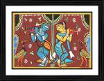 DECOR ADVENTURES Radha-Krishna by Jamini Roy Wall Painting 14 x 18 inch