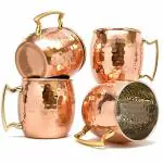 Prisha India Craft Copper Nickel,470 ML Set of 4