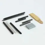 ArtRight Artists Sketching Kit 11 Pcs Drawing Set with 2 Graphite Pencils, 2 Compressed Charcoal, 2 Graphite Sticks, 2 Charcoal Sticks, Blending Stump, Kneaded Eraser & Sandpaper Block