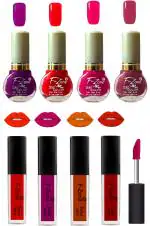 OUR BEAUTY Nail Polish And Lipstick Combo 142 (Pack Of 4)